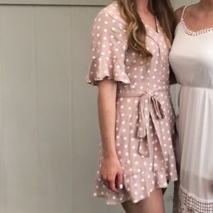Karlie polka dot wrap dress